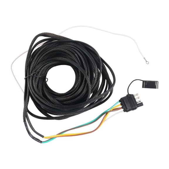 4 Pin 5 Wire Trailer Wiring Harness with Braided Protective Tube, 4 Way Flat Trailer Connector for Brake Light