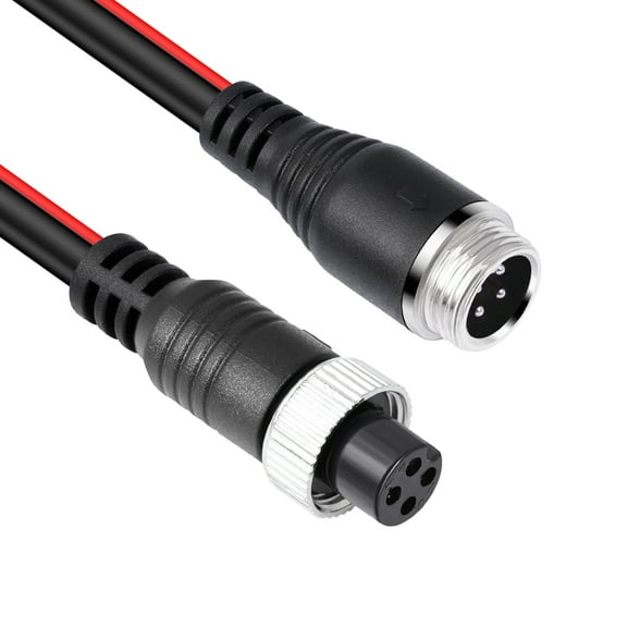 4 Pin Car Camera Video Cable with Reverse Trigger Line for M12 Rear View Camera,Aviation Cord Extension Wire 20m