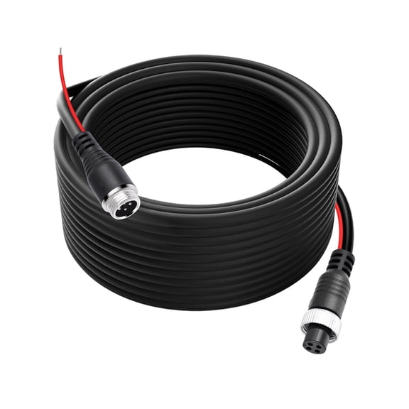 4 Pin Car Camera Video Cable with Reverse Trigger Line for Rear View Camera,Aviation Cord Extension Wire 15m