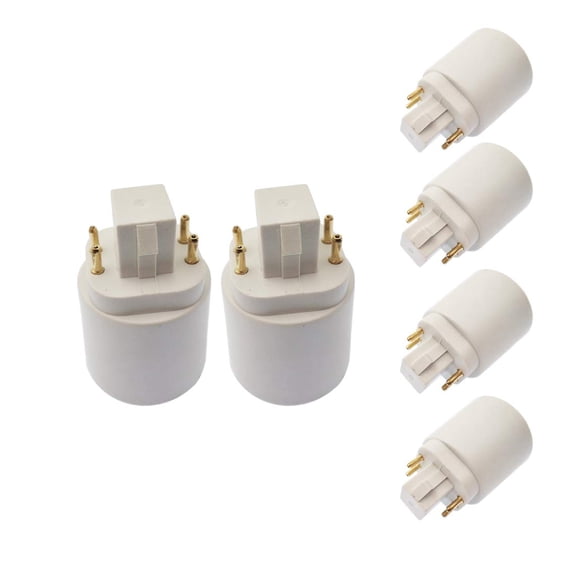 4-Pin GX24Q/G24Q to E26/E27 CFL Bulb Socket Adapter 6pcs