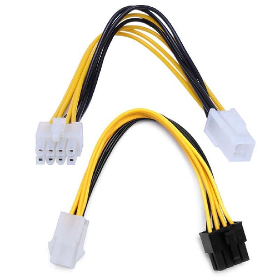 4 Pin Male to 8 Pin CPU Power Supply Adapter Converter ATX Cable 12V 7.87in