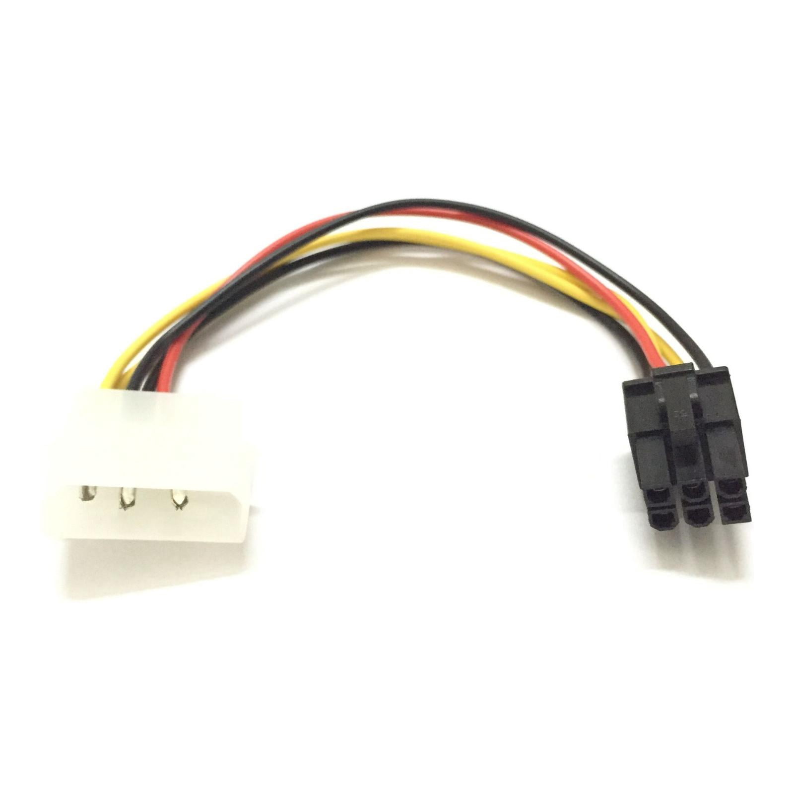 4-Pin Molex to 6-Pin PCI-E Power Cable Adapter, 20cm Length, Ideal for