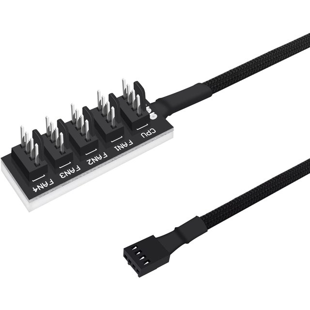 4Pin PWM Fan Power Supply Cable 1to5 Splitter Hub for ATX Computer