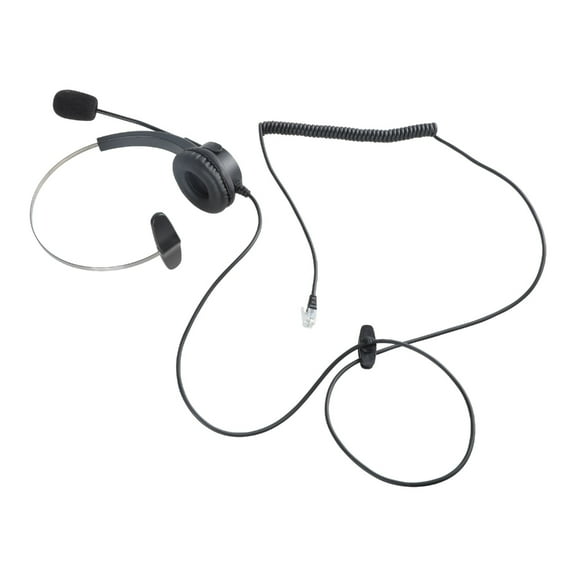 4-Pin RJ11 Monaural Corded Operator Call Center Telephone Headset Headphone BK