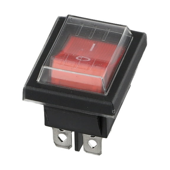 4-Pin Rocker Switch with Waterproof Cover 16A 250V Power Control Switch,with LED Indicator Light for Home Electrical Appliances
