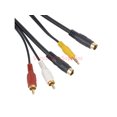 thumbnail image 1 of 4 Pin S-Video 3.5mm Audio Video S-Video 2 RCA Cable For PC TV 10FT 3M, 1 of 3