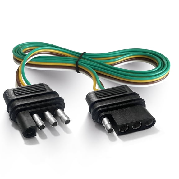 Lyn666 Trailer Wire Extension 4-Way 4 Pin Plug, 4 Wire 4-Flat Connector with Male & Female Plug 18 AWG 39 inch Hitch Light Trailer Wiring Harness Extender