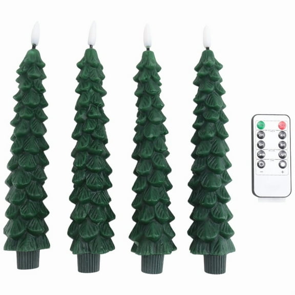 4 * Pine tree simulation candle lamp-Green