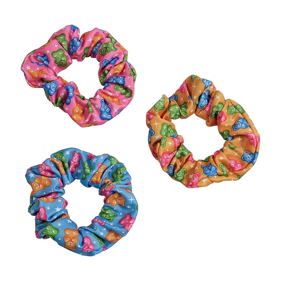 4" Pink, Blue & Orange Candy Critters Scrunchies - 12 Pieces