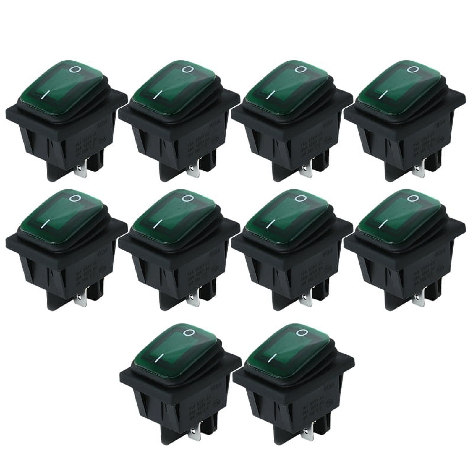 Signia Rocker Switch Button 4 Pins Waterproof Rocker Switch 250V 16A Car Boat Button with LED Light ...