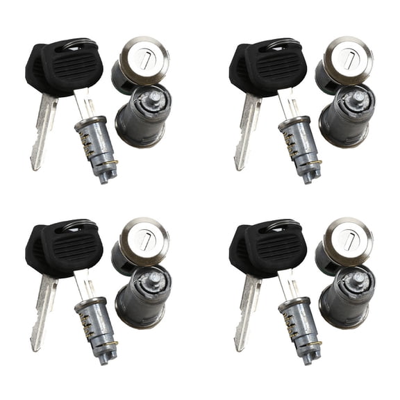 4 Pk Door Lock Cynder With Key - Door & Ignition Lock Set Replaces 3546619C, Navistar 3546-619-C91, 3546619C92, RR3546619C1, , IH-3546-619-C,