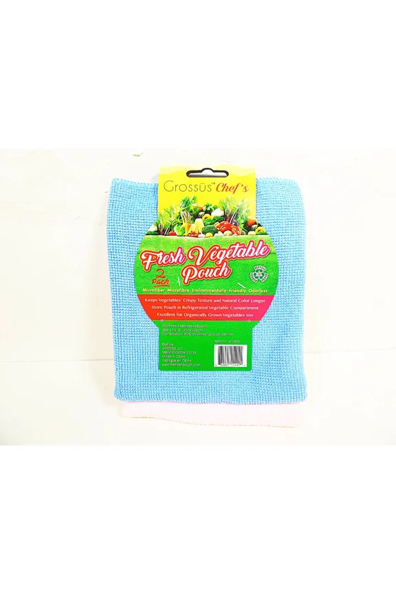 4 Pk Fresh Fruit & Vegetable Pouch Microfiber Vegetables Storage Pouches 2 Color