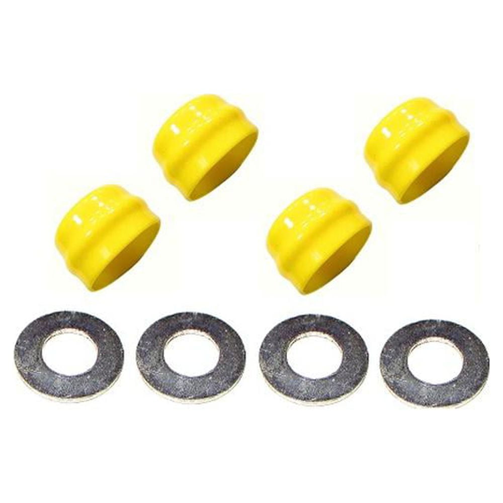 (4 Pk) Front Wheel Bearing Hub Caps & Thrust Washers Fits John Deere M1