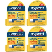4 Pk Herpecin-L LIP BALM STICK SPF 30 Protectant Sunscreen cold sore .10oz Ea