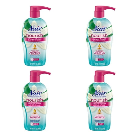 4 Pk Nair Shower Power Max with Moroccan Argan Oil Cream for Legs & Body 13oz Ea