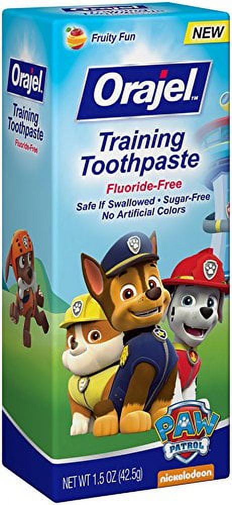 4 Pk Orajel Toddler Training Toothpaste Paw Patrol Tooty Fruity Flavor 1.50oz Ea