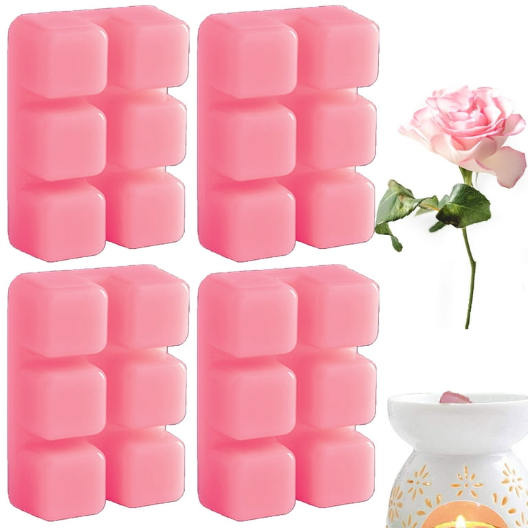4 Pk Rose Scent Wax Melts Tart Cubes Candle Warmer Fragrance Aroma Therapy  2.5oz