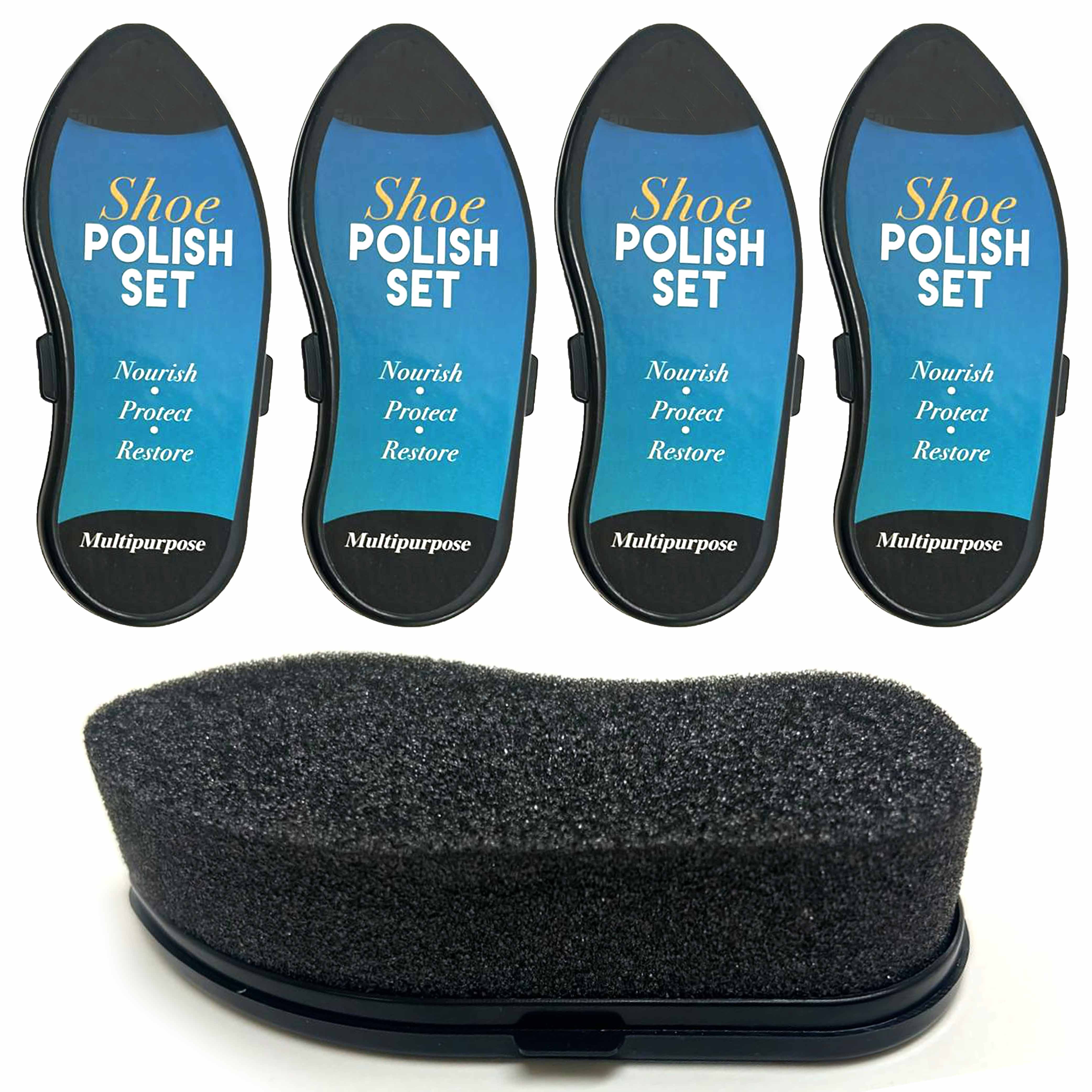 4 Pk Shoe Cleaning Polish Shine Sponge Instant Protector Boot Leather All  Colors