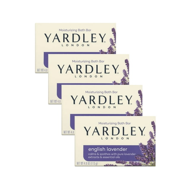 Yardley London 4Pack English Lavender Moisturizing Bath Soap Bar, 4.0