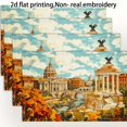 thumbnail image 1 of of 4 Placemats Featuring 2D Flat Printing And Non-Real Embroidery of Rome in a Pop Art Style, Designed for Dining Tables, Kitchens, Parties, Indoor Use, Holidays, Dinner Gatherings, 1 of 6