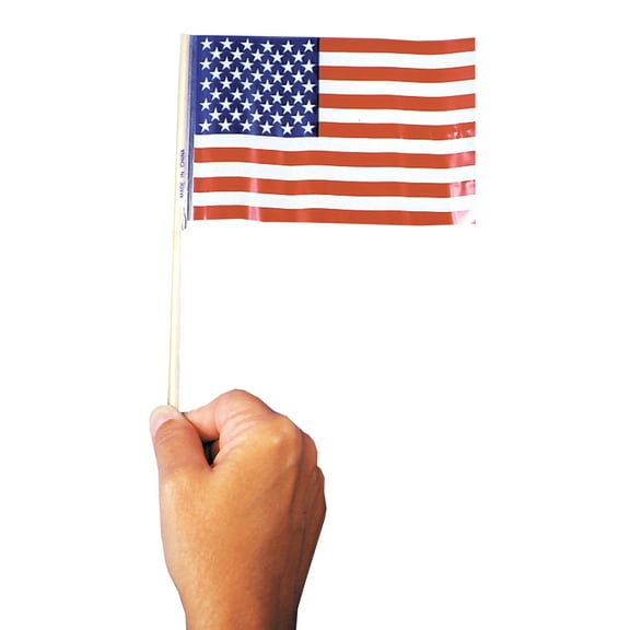 4" Plastic USA Flag-Pack Of 72 Adult