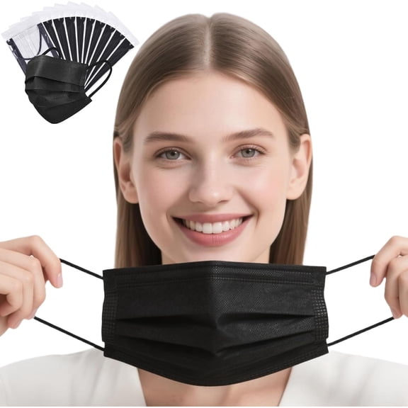 4-Ply Filter Individually Wrapped Disposable Face Mask Soft Earloops Latex-free Adults Daily Protection Large 50 Pack