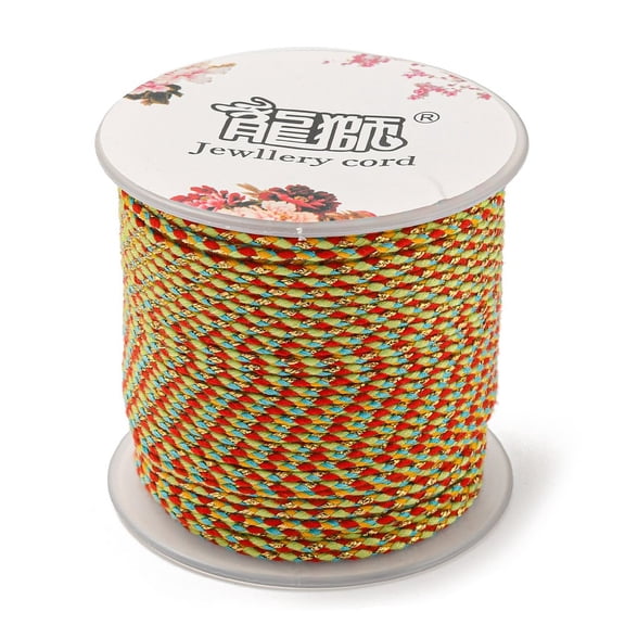 4-Ply Polycotton Cord Handmade Macrame Cotton Rope with Gold Wire for String Wall Hangings Plant Hanger DIY Craft String Knitting Yellow 1.5mm about 21.8 yards(20m)/roll