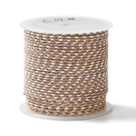 4-Ply Polycotton Cord Handmade Macrame Cotton Rope with golden Wire for String Wall Hangings Plant Hanger DIY Craft String Knitting Camel 1.5mm about 21.8 yards(20m)/roll