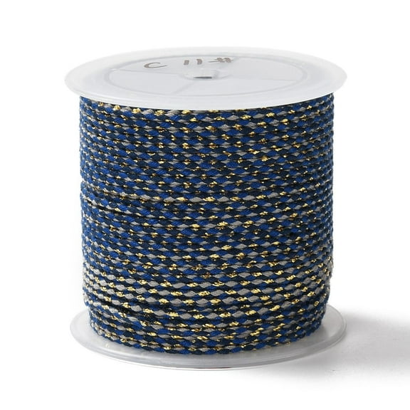 4-Ply Polycotton Cord Handmade Macrame Cotton Rope with golden Wire for String Wall Hangings Plant Hanger DIY Craft String Knitting Dark Blue 1.5mm about 21.8 yards(20m)/roll