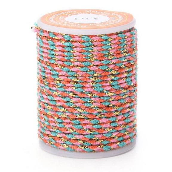 4-Ply Polycotton Cord Metallic Cord Handmade Macrame Cotton Rope for String Wall Hangings Plant Hanger DIY Craft String Knitting Colorful 1.5mm 4.3 yards(4m)/roll