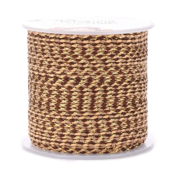 4-Ply Polycotton Cord with Metallic Thread Handmade Macrame Cotton Rope for String Wall Hangings Plant Hanger Brown 1.5mm