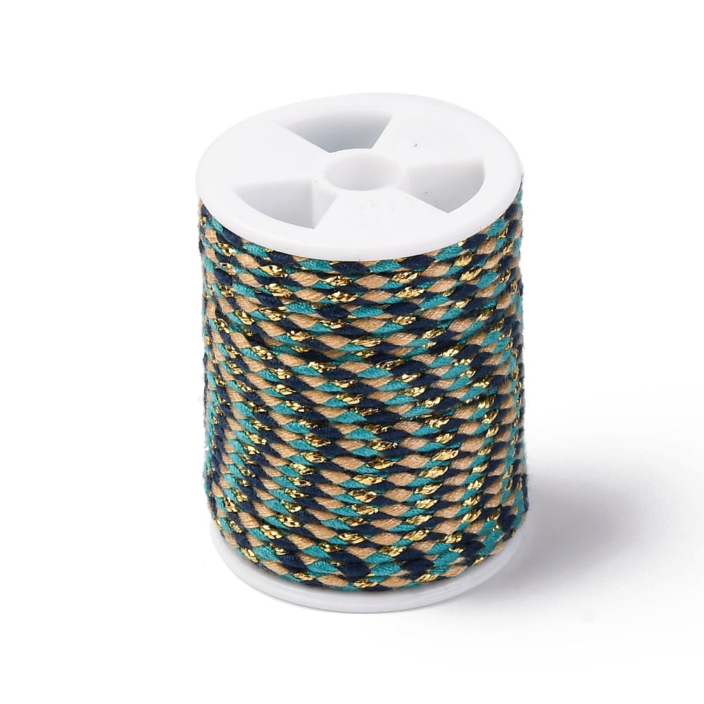 4-Ply Polycotton Cord with Metallic Thread Handmade Macrame Cotton Rope ...