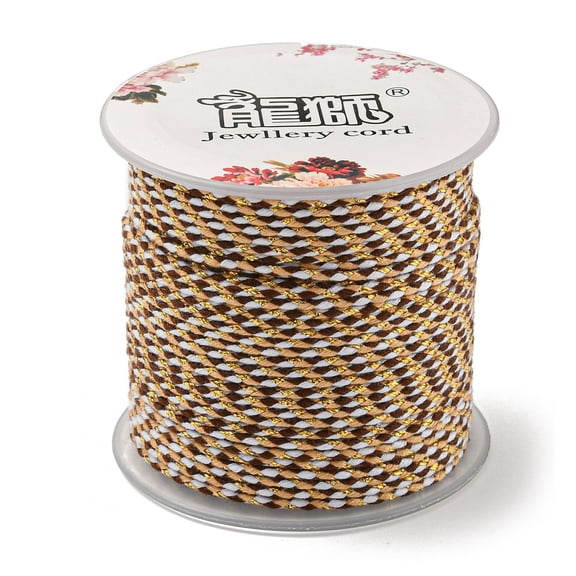 4-Ply Polycotton Cord with Metallic Thread Handmade Macrame Cotton Rope for String Wall Hangings Plant Hanger Coconut Brown 1.5mm