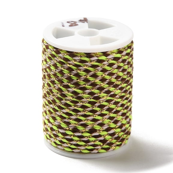 4-Ply Polycotton Cord with Metallic Thread Handmade Macrame Cotton Rope for String Wall Hangings Plant Hanger Lawn Green 1.5mm