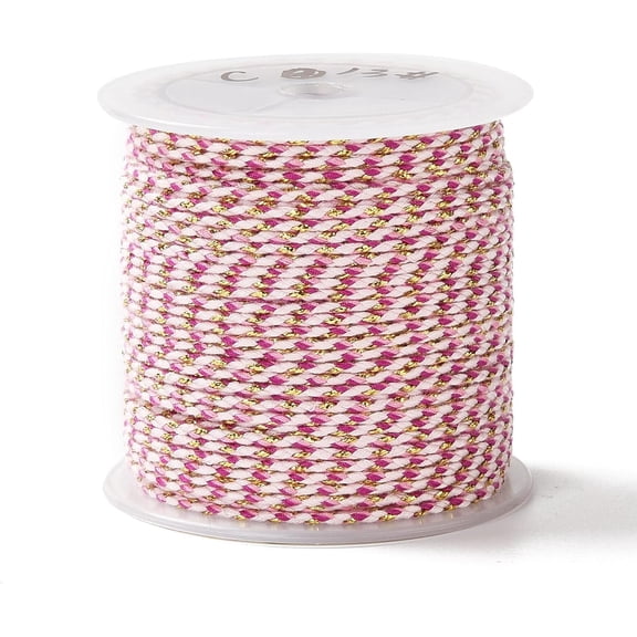 4-Ply Polycotton Cord with Metallic Thread Handmade Macrame Cotton Rope for String Wall Hangings Plant Hanger Light Coral 1.5mm DIY