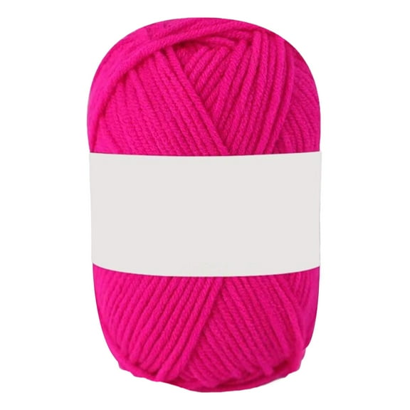 4 Ply Soft Cotton Yarn Skeins, Diy Knitting Crochet Yarn for Sweaters Hats Scarves, All-Season Craft Yarn, Cxui 1 Roll of Yarn Hot Pink