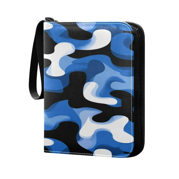 4 Pocket Card Binder with 50-page sleeve can hold 400 game cards Digital Blue and Black