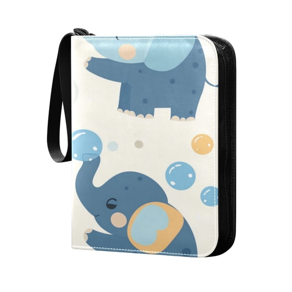 4 Pocket Card Binder with 50-page sleeve can hold 400 game cards. Elephants Play Bubbles