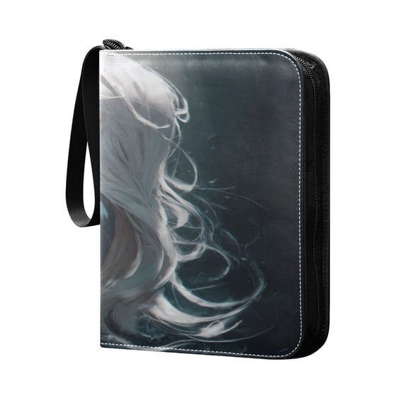 4 Pocket Card Binder with 50-page sleeve can hold 400 game cards Long White Hair Girl