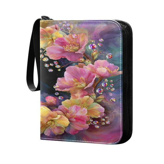 4 Pocket Card Binder with 50-page sleeve can hold 400 game cards Opulent Floral Wreath