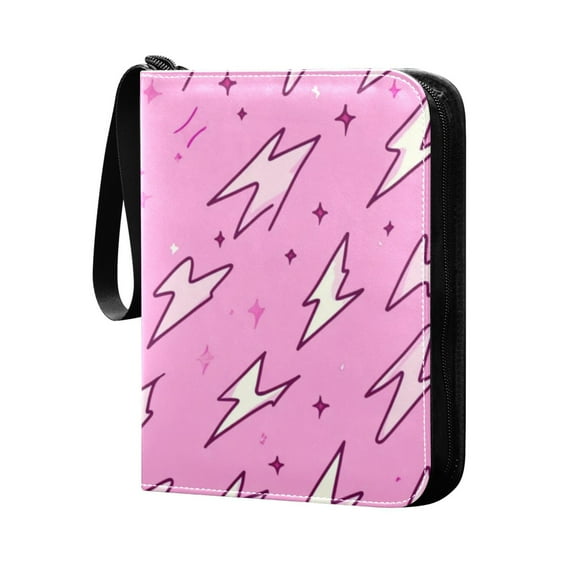 4 Pocket Card Binder with 50-page sleeve can hold 400 game cards. Pink Flash Pattern