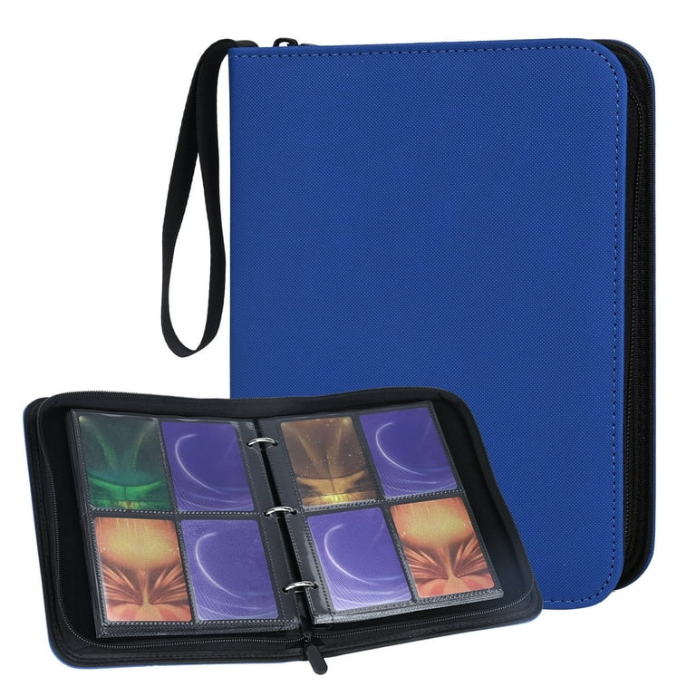 4 Pocket Trading Card Binder,PU Cover Zipper Card Collection Album with 400  Top Loading Pockets,Sturdy Card Holder Folder for MTG,TCG,Game ...