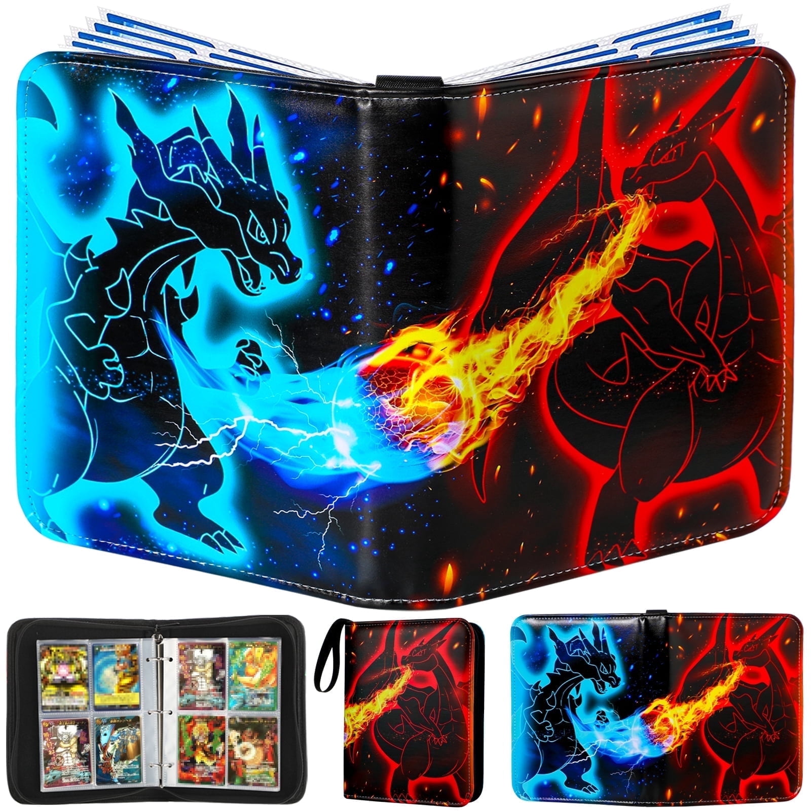 4 Pocket Trading Card Binder, Premium Zip Collector Card Album, Double ...