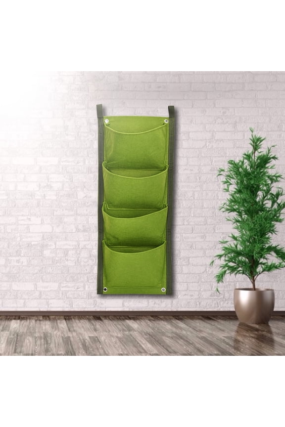 4 Pocket Vertical Plant Pocket, Wall Plant Pocket, For Kitchen Window, Balcony, Patio, Garden Growing Herbs, Flowers And Vegetables