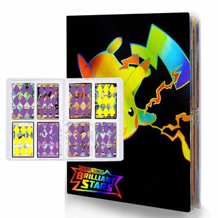 4-Pocket Trading Card Album, 30 Pages Collection Card Holder, Protective Sleeves Portfolio Folder, Storage Case for Sports Trading Cards, Game Cards, Holds 240 Cards Card Binder(N2)