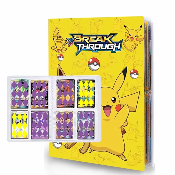 4-Pocket Trading Card Album, 30 Pages Collection Card Holder, Protective Sleeves Portfolio Folder, Storage Case for Sports Trading Cards, Game Cards, Holds 240 Cards Card Binder(N3)