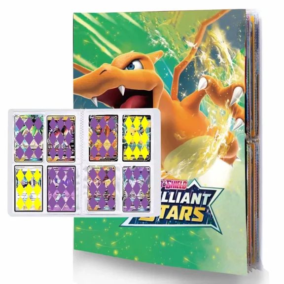 4-Pocket Trading Card Album, 30 Pages Collection Card Holder, Protective Sleeves Portfolio Folder, Storage Case for Sports Trading Cards, Game Cards, Holds 240 Cards Card Binder(N8)