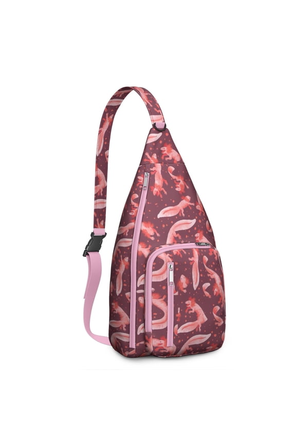 4-Pockets Cross Body Bags for Woman Men,Cute Sea Life Sling Bag Chest Bag with Adjustable Strap Women's Crossbody Bags for Outdoors Hiking Traveling