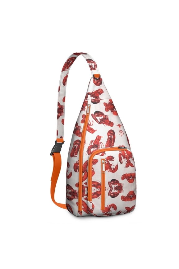 4-Pockets Cross Body Bags for Woman Men,Cute Sea Life Sling Bag Chest Bag with Adjustable Strap Women's Crossbody Bags for Outdoors Hiking Traveling