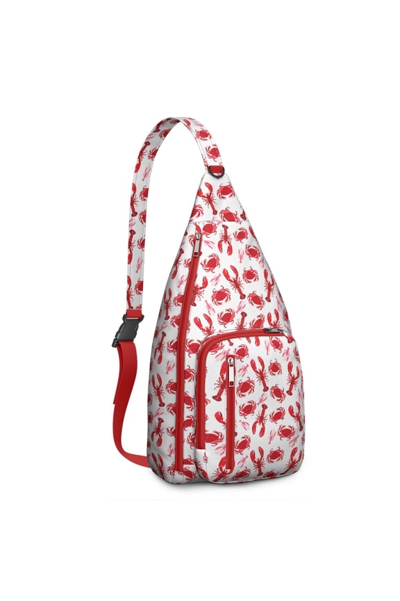 4-Pockets Cross Body Bags for Woman Men,Cute Sea Life Sling Bag Chest Bag with Adjustable Strap Women's Crossbody Bags for Outdoors Hiking Traveling